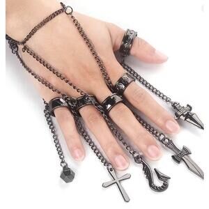 Kurapika Chain Ring Set – Hunter x Hunter Cosplay Finger Armor Jewelry